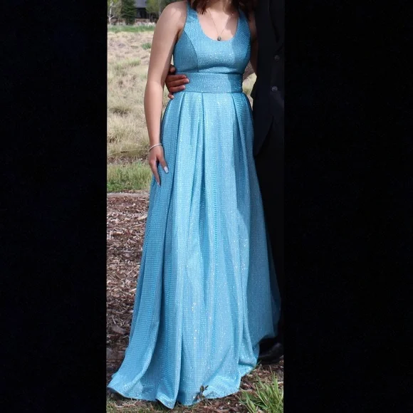 Simple Dark Gown Navy Blue Dress Dillards Junior Long Dresses Dresses Aline  Sleeveless Floorlength Metallic Prom
